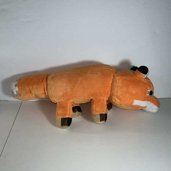 MINECRAFT FOX Soft Plush 20" Mojang Stuffed Toy Animal Long Pillow Buddy orange - Picture 1 of 7